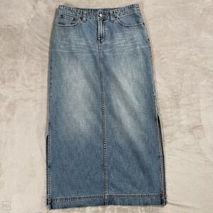 BKE Denim Women's Jean Denim Skirt Maxi Vintage‎ 1967 Side Slits Casual 30 Blue